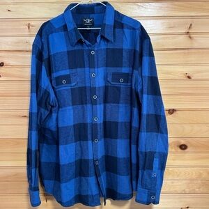 Men's Shirtcraft Blue Plaid Shirt XXL